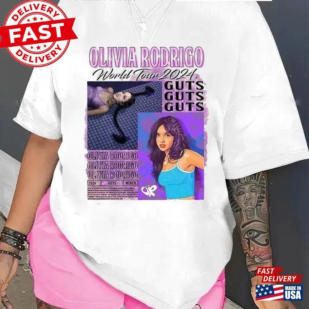 Olivia Rodrigo Guts Tour Shirt Retro T-Shirt Classic Unisex
